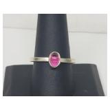 .925 Sterling Silver Pink Tourmaline Ring