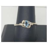 .925 Sterling Silver Aquamarine Ring