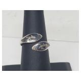 .925 Siam Sterling Adjustable Ring