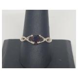.925 Sterling Silver Amethyst Heart Ring .925 Sterling Silver Amethyst Heart Ring