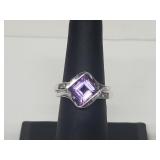 .925 Sterling Silver Amethyst Ring