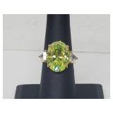 Vermeil/.925 Sterl Silver Peridot Ring