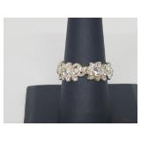 .925 Sterling Silver Adj Flower Band .925 Sterling Silver Adj Flower Band