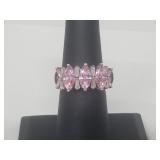 .925 Sterling Silver Pink Tourmaline Ring