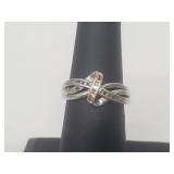 14K/.925 Sterl Silver Diamond Ring