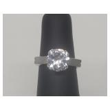 .925 Sterling Silver CZ Solitaire Ring