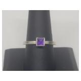 .925 Sterling Silver Amethyst Ring