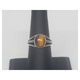 .925 Sterling Silver Tigers Eye Ring