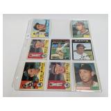 1 Page of 9 Cards - HOF & Stars W/ Pin Holes