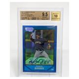 2007 Bowman Chrome Blue E. Burriss AU Beckett 9.5