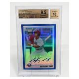 2010 Bowman Chrome Blue Anthony Gose AU Beckett9.5