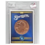 1 oz .999 Copper Travis Shaw-Milwaukee Brewers