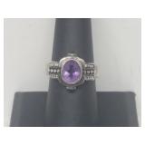 .925 Sterling Silver Amethyst Ring