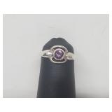 .925 Sterling Silver Amethyst Ring