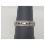 .925 Sterling Silver Floral Filigree Band