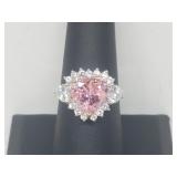 .925 Sterling Silver Pink Tourmaline Ring