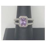 .925 Sterling Silver Amethyst Ring
