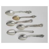Set of 6 Sterling Collector Spoons  53.2 Grams