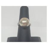 .925 Sterling Silver Adjustable "Ball" Ring