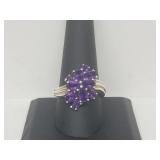 .925 Sterling Silver Amethyst Ring