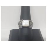 .925 Sterling Silver Mother of Pearl Ring