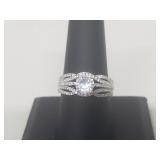 .925 Sterling Silver CZ Engagement Ring