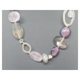 .925 Sterling Silver Beaded Adj Necklace