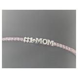 .925 Sterling Silver "#1 Mom" Gemstone Bracelet