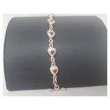 .925 Sterling Silver Heart Bracelet
