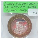 Boulder Station Las Vegas .999 Silver Casino