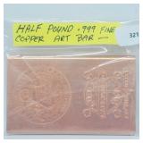 1/2lb .999 Copper Art Bar