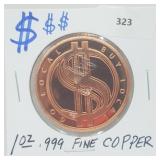 1oz .999 Copper Go Local Buy Local Round