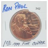 1oz .999 Copper Ron Paul Round