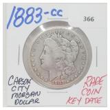 Key Date Rare 1883-CC 90% Silver Morgan $1 Dollar