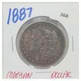 1887 90% Silver Morgan $1 Dollar