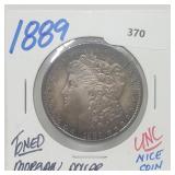 1889 90% Silver UNC Toned Morgan $1 Dollar