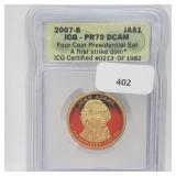 ICG 2007-S PR70 DCAM Adams $1 Dollar