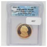 ICG 2007-S PR70 DCAM Adams $1 Dollar