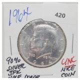 1964 90% Silver UNC JFK Half $1 Dollar