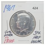 1967 40% Silver Proof JFK Half $1 Dollar