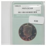 NTC 1988-S PR70 DCAM JFK Half $1 Dollar