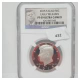 NGC 2015-S PF69 Ultra Cameo Clad JFK Half $1
