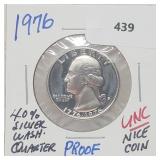 1976 40% Silver Proof UNC Washington Quarter 25