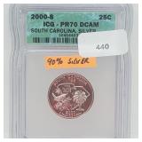 ICG 2000-S PR70DCAM 90% Silver S Carolina Quarter