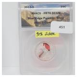 ANACS 2015-S PR70DCAM 90% Silver Blue Ridge Pkwy
