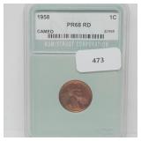NTC 1958 PR68 RD Cameo Lincoln Wheat Penny