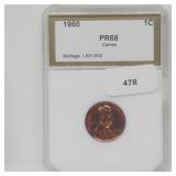 PCI 1960 PR68 Cameo Lincoln Penny One Cent