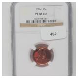 NGC 1962 PF68RD Lincoln Penny One Cent