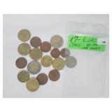 Lot of 17 Euro Coins
