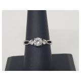 .925 Sterling Silver CZ Engagement Ring